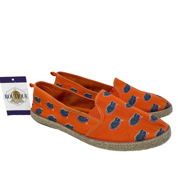 NCAA UF Florida Gators Espadrille Shoes Canvas Slip On Flat Orange Womens 9 - Picture 1 of 12